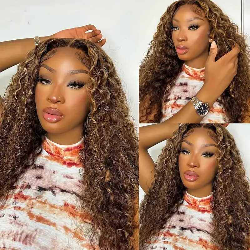 Popular European and American Wigs, Medium-Parted Brown Mixed-Color African Small Curly Long Curly Hair, Chemical Fiber Headgear Wholesale Popular European and American Wigs, Medium-Parted Brown Mixed-Color African Small Curly Long Curly Hair, Chemical Fiber Headgear Wholesale