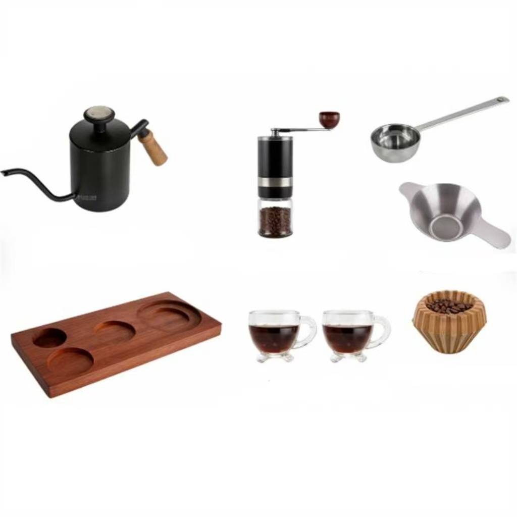 Kit de cafetera de irrigación manual de entrada doméstica portátil al aire libre filtro de café de vidrio