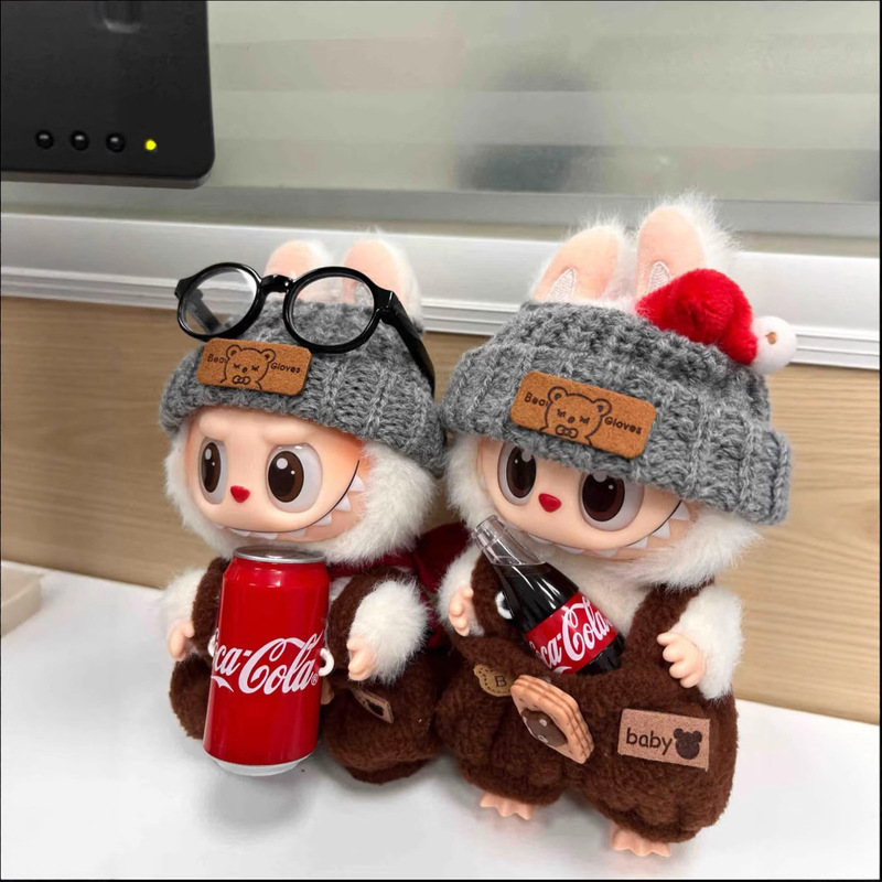 Labubu Labubu Vinyl Coca-Cola Baby Clothes First, Second and Third Generation 17cm Summer Sitting and Standing Overalls Suit