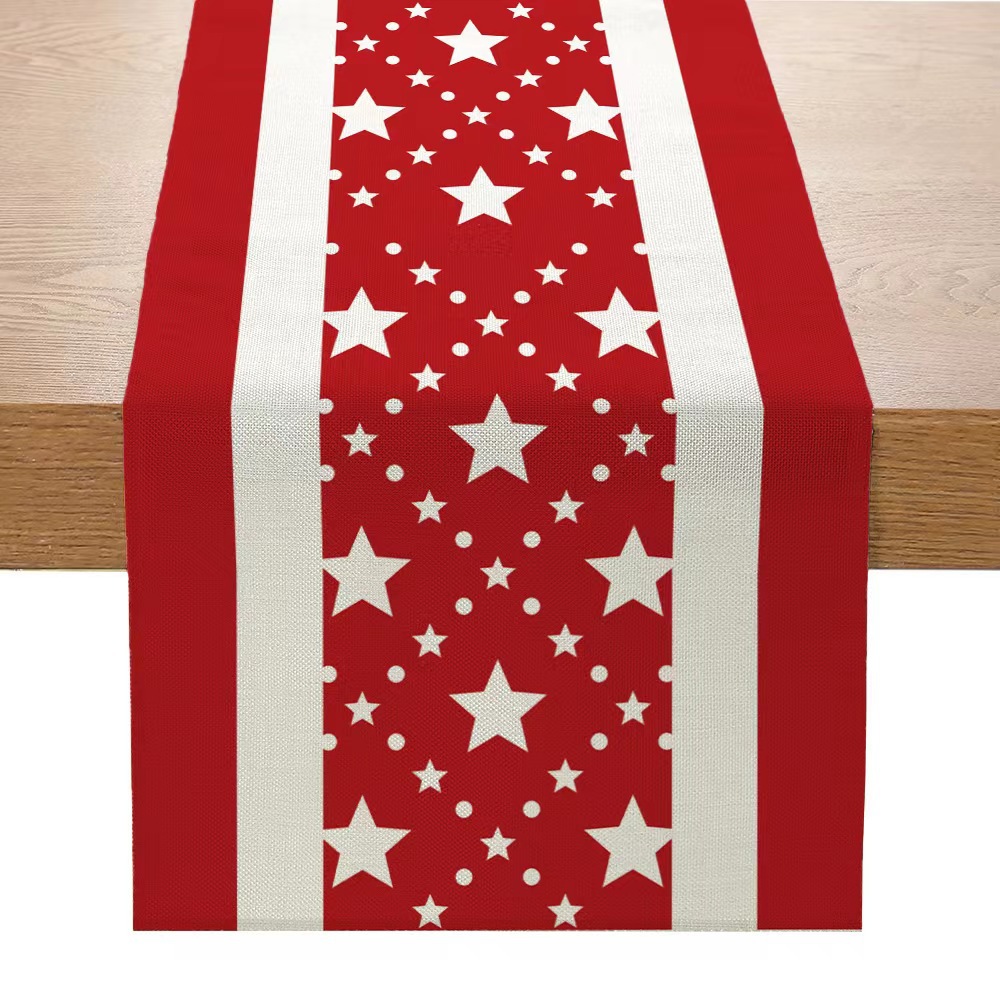 2024 Nuevo Día DE LA Independencia camino de mesa de impresión Americana sala de estar comedor Decoración de mesa de tela Festival Decoración de mesa mantel image 15