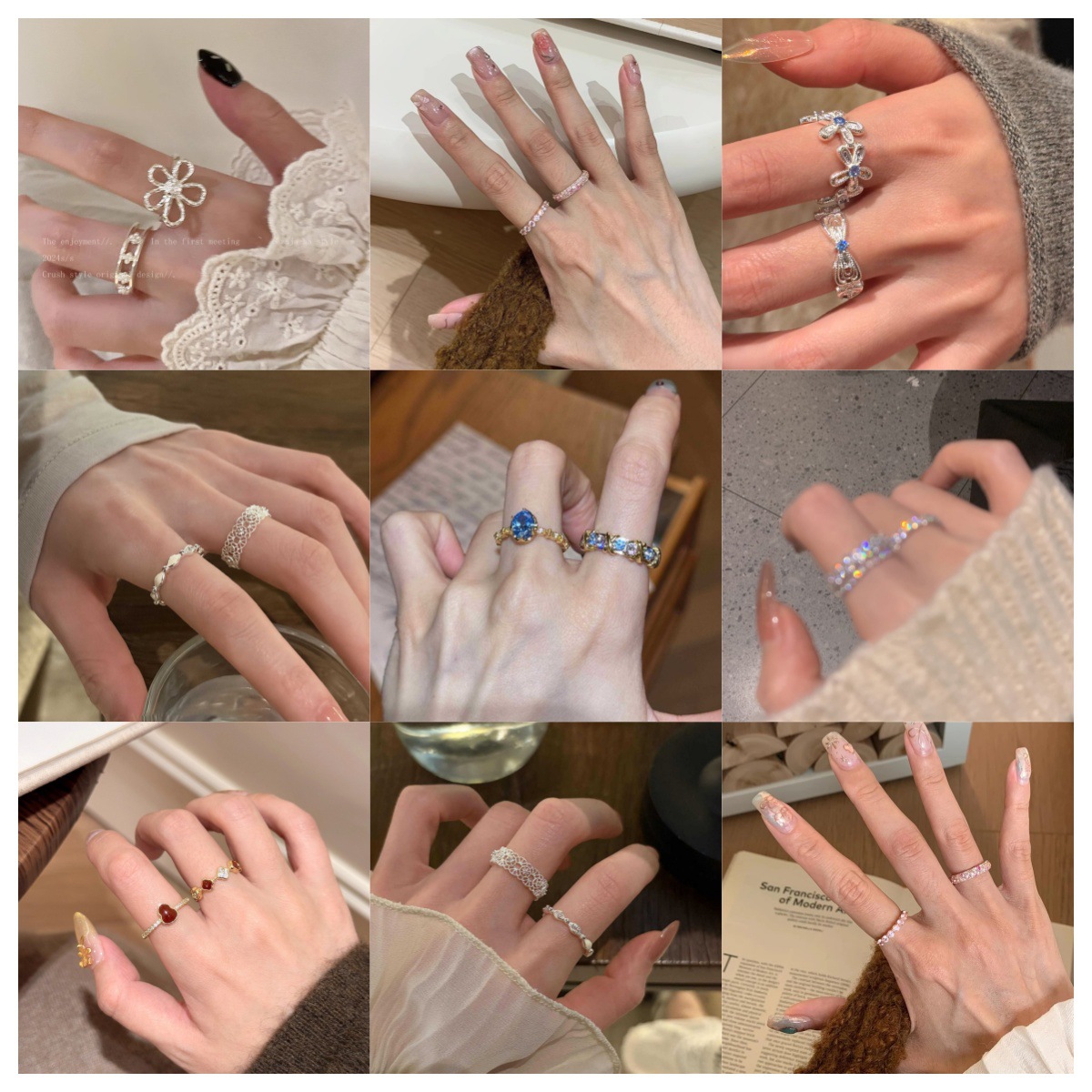 Adjustable plain ring for the index finger, simple ins-style women's ring, men's hand accessory wholesale, high-end Korean version, non-fading ring