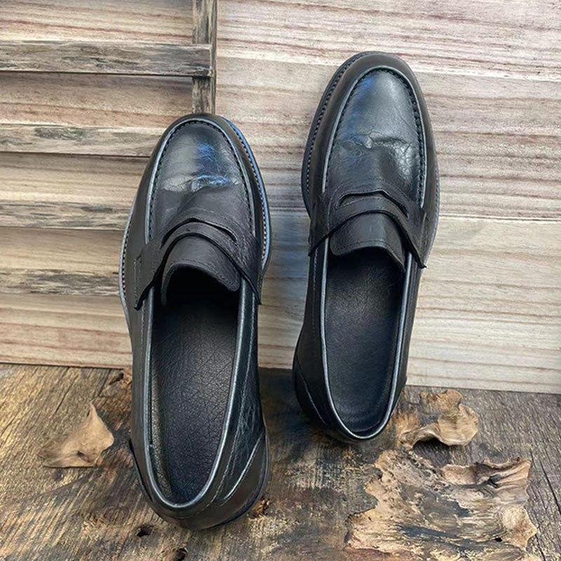 New men's first layer of buffalo skin material four seasons leisure all fashion breathable daily business formal men's shoes_voghion.com