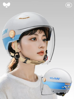 Motosiklet kaskı (dəbilqə) — 3C Certified Motorcycle Electric Vehicle - 3c-ice-crystal-gray-hd-long-lens-class-a-new-national-standard-one-size-fits-all