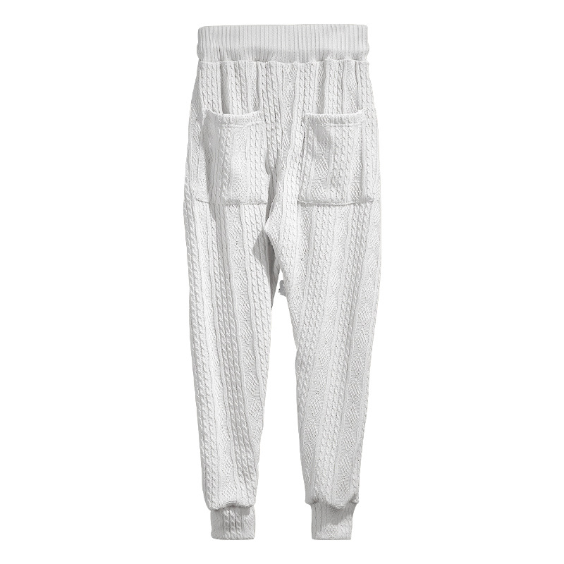 Men's Jacquard Jogger Pants, Casual Trousers With Drawstring_voghion.com
