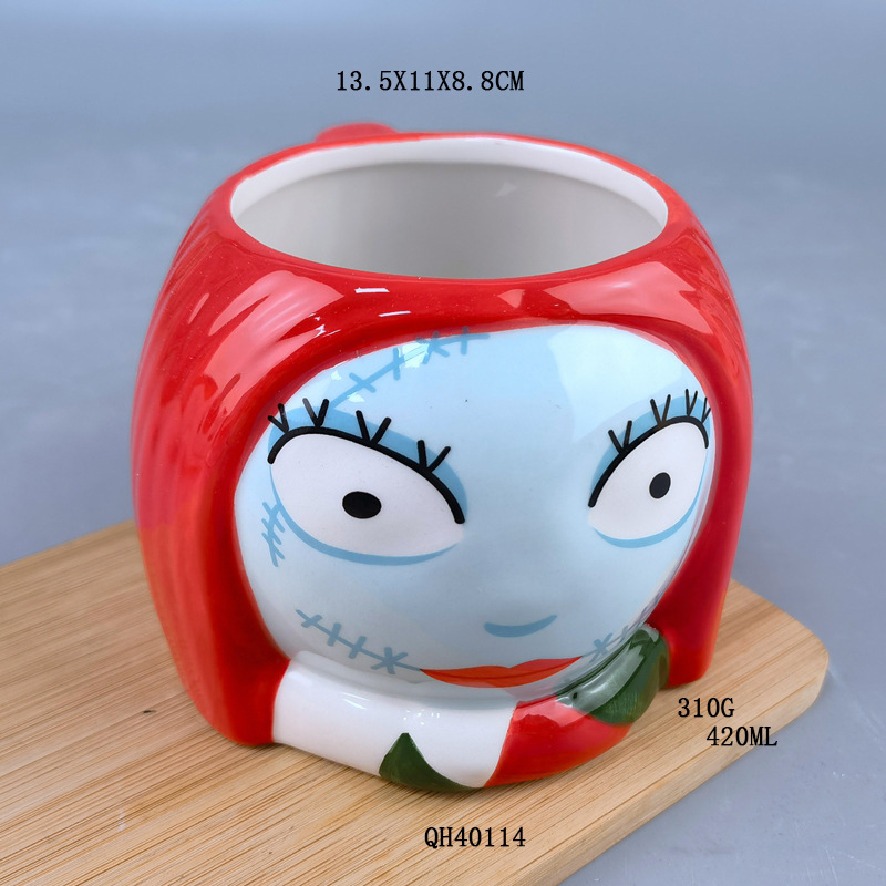Halloween dibujos animados tazas de cerámica Jack parodia taza de Navidad Sally thriller anime calavera taza de regalo