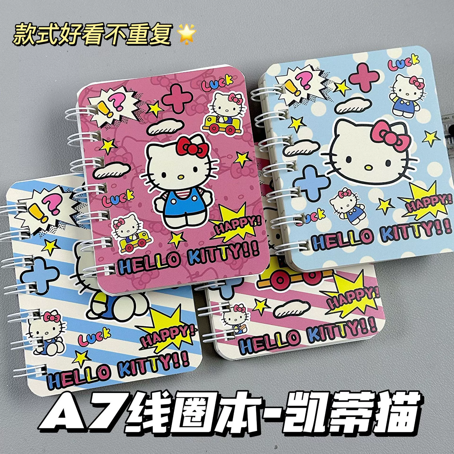 Карманный блокнот (Hello Kitty), на пружине, мультяшная обложка, маленький подарок для студентов