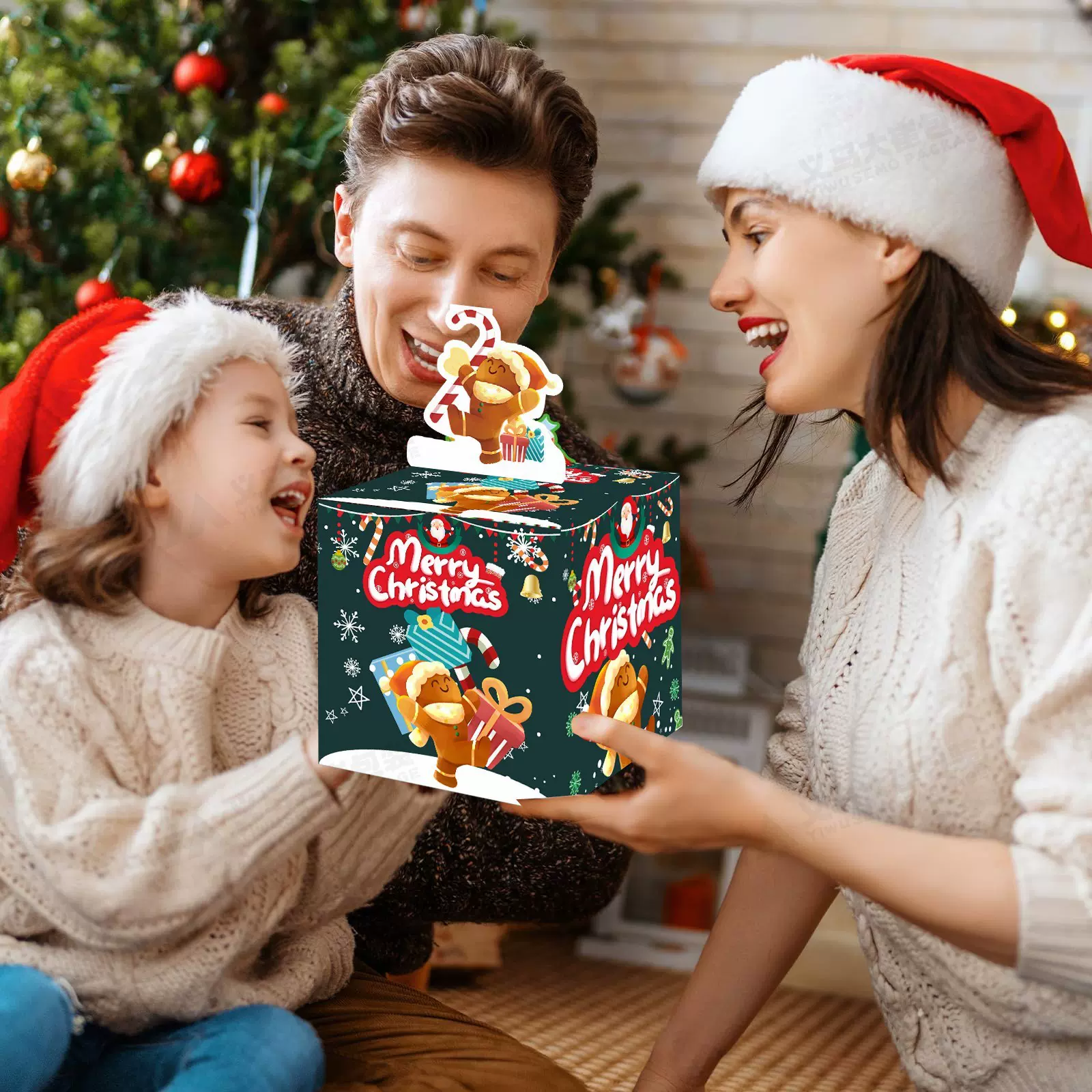 圣诞抽钱盒子节日派对装饰惊喜气氛道具现金礼品抽钱布置礼盒