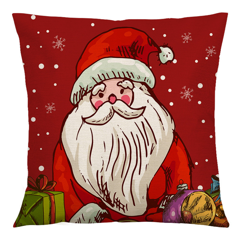 Cute Santa Claus Linen Pillow Cases display picture 4