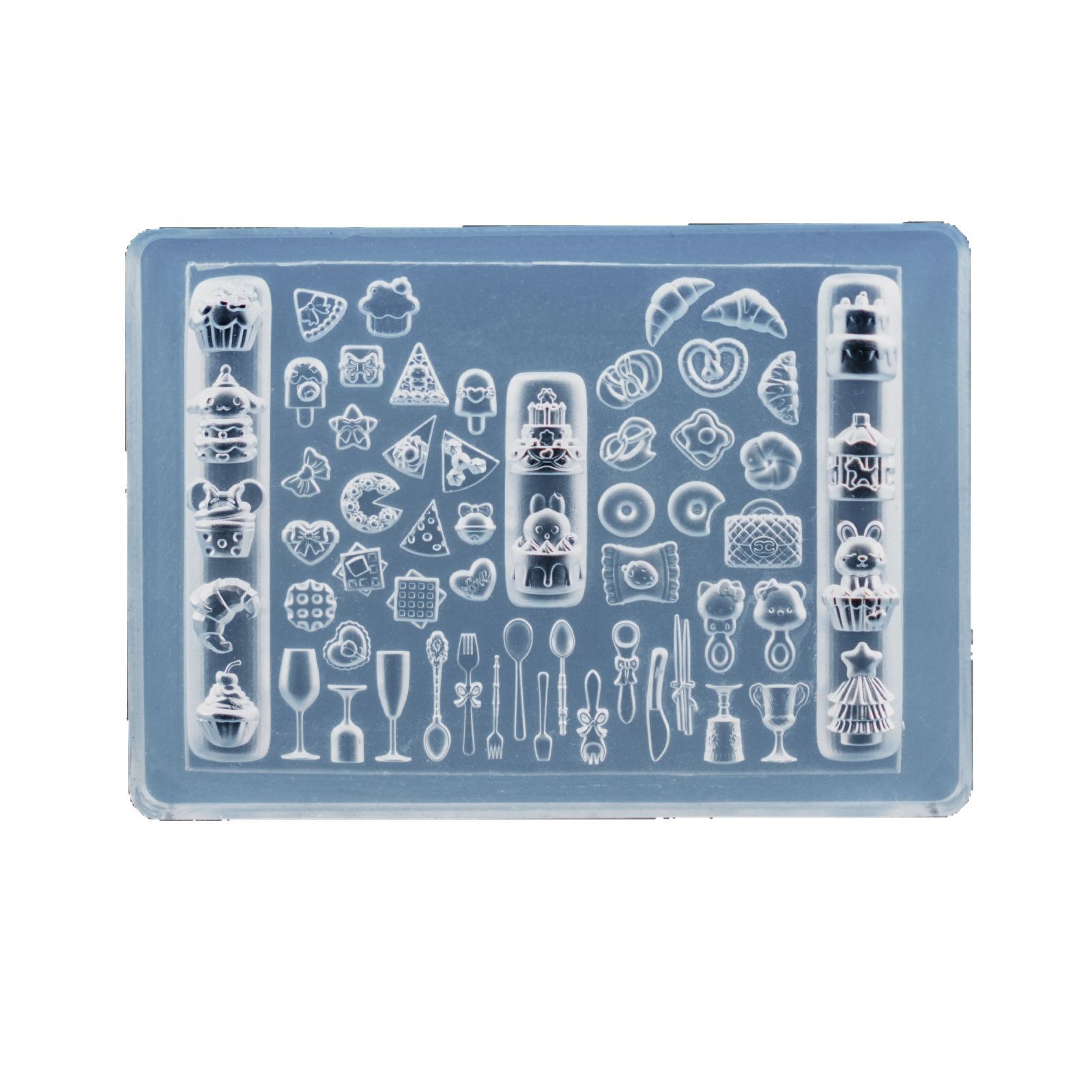 Nail Art 3D Molde de silicona suave Herramientas de tallado Bowknot Nail Art Relieve Joyería de epoxi Nail Art Molde de silicona