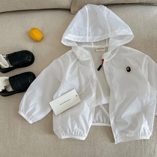 Children's Thin Jacket 2025 Spring and Summer Japanese Style Trendy Brand Hooded Sun Protection Clothing for Boys and Girls, Fashionable Skin Clothing for Babies and Toddlers