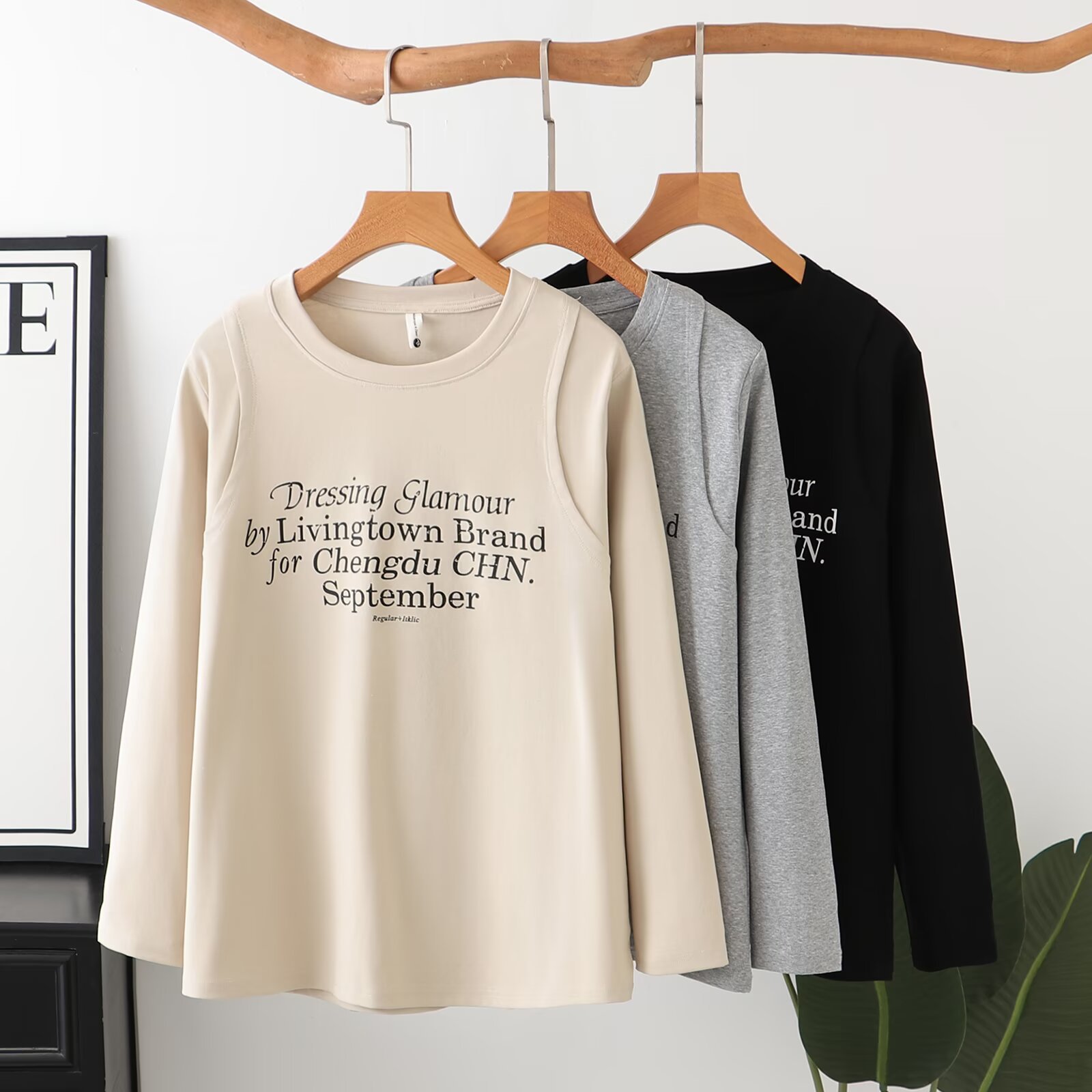 2025秋季新款胖MM大码女装韩版时尚休闲洋气印花打底T恤 H51 8227