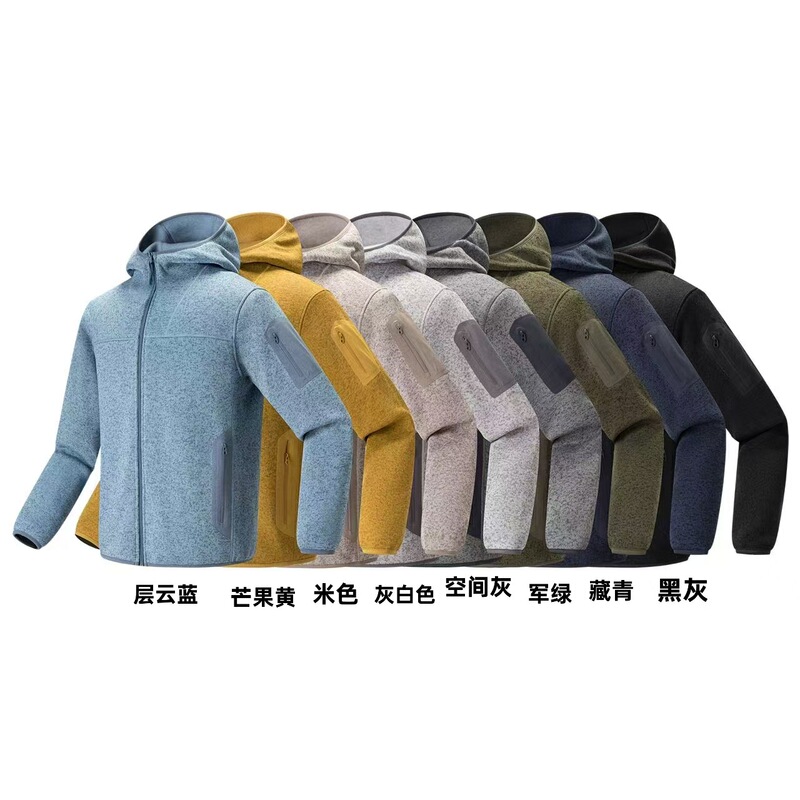 Anti-Pilling Outdoor Casual Sports Jacket for Couples, Unisex, Hooded, Fleece-Lined, Windproof, Warm Jacket