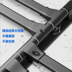 Cross-border black bathroom towel bar without drilling, space aluminum, rotatable bathroom hardware hanger, active towel bar