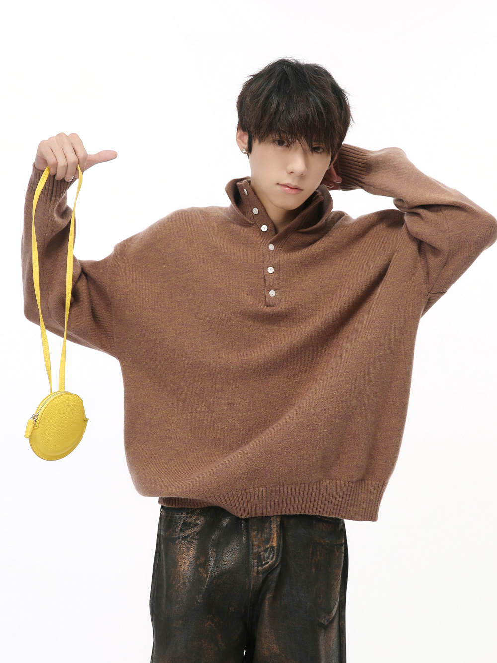 MTLCLOTHES Hombres| 2024 otoño nuevo nicho perezoso estilo simple polo jersey suéter