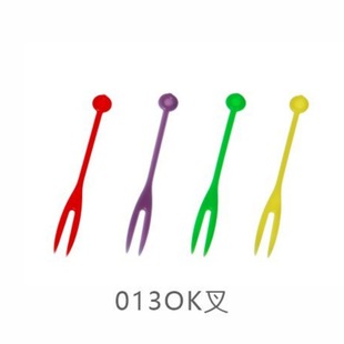 Jinde Fruit Fork Plastic Transparent Small Fork Fruit Pick Dessert Cake Fork Fruit Plate Ok Heart Fork Individually Packaged