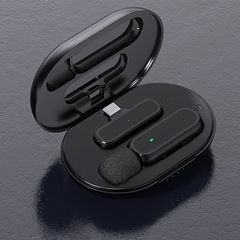 無線領夾麥克風帶充電倉衣領話筒高清收音監聽網紅直播麥K60