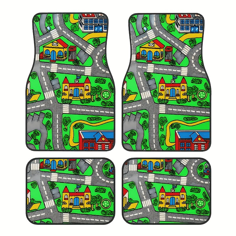 TEMU Vintage Nordic Style Car Floor Mat Carpet Four-Piece Set, Dirt-Resistant Floor Mat, Amazon TEMU Floor Mat Wholesale