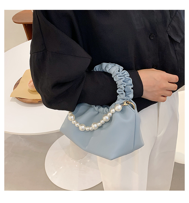 Großhandel Plissierte Perlenkette Einfarbige Handtasche Nihaojewelry display picture 261