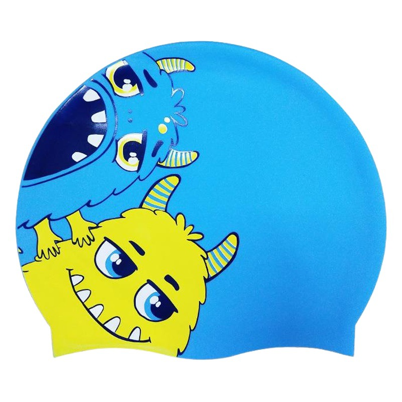 Amazon juventud unicornio gorro de natación de silicona impermeable protección auditiva cuidado del cabello cómodo moda 4-12 años