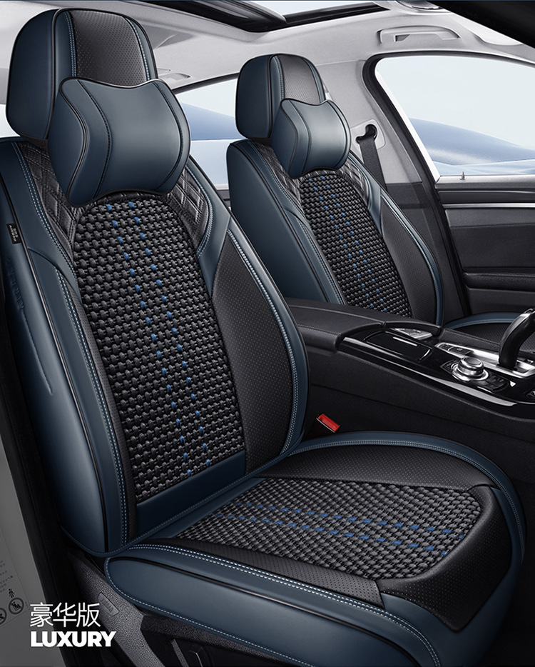 2025 Manufacturer Wholesale New Nappa Leather Diamond Seat Cover Ice Silk Four-Season Universal Car Five-Seater Cushion Seat Cover