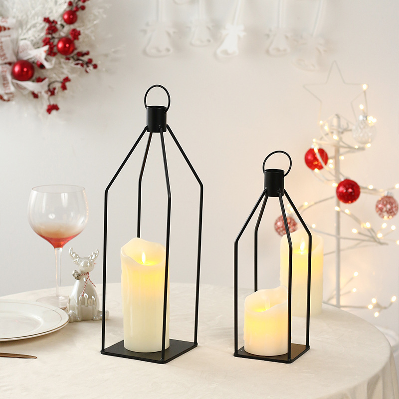 Cross -border pair of minimalist candlestick black iron art home…