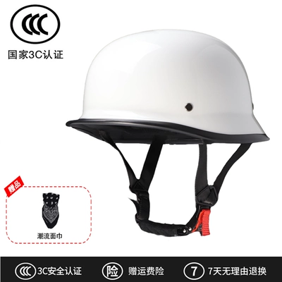 Motosiklet dəbilqələri Retro Motorcycle Helmet Scoop Helmet - m-white-free-face-towel