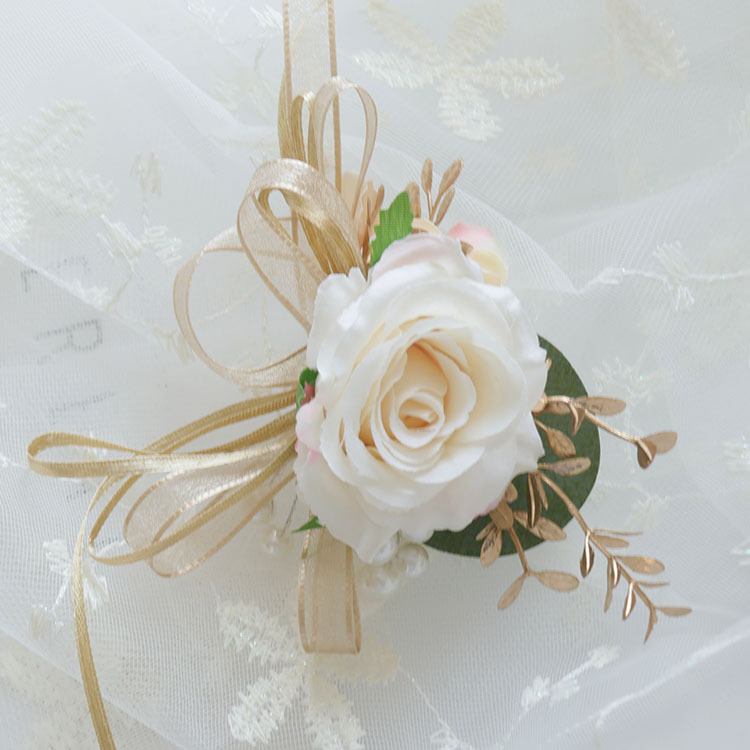 芸涵閣XS198シミュレーション花胸花手首花ビジネス祭り式襟花森系結婚式用品シャンパン|undefined