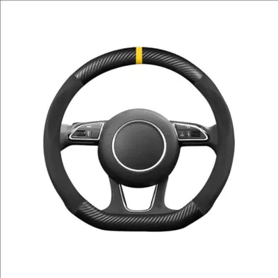 Products, No-Sew Steering Wheel Cover, Steering wheel cover - d-type-skin-feel-carbon-fiber-turned-yellow-last-time-38cm