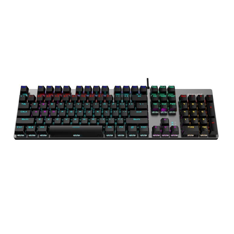 The new Philips SPK8401 steam punk eats chicken gaming game real mechanical keyboard colorful blue shaft mixed