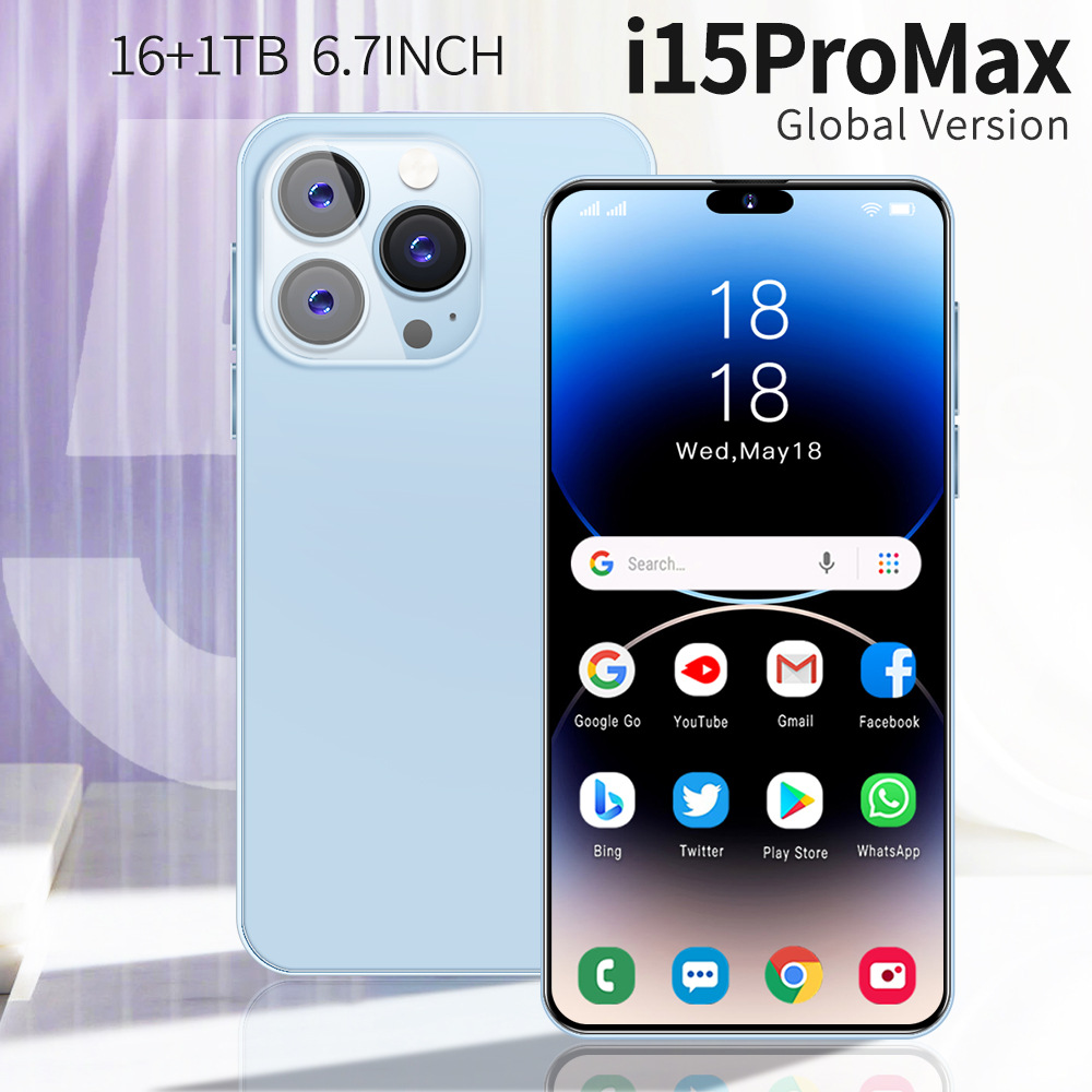 New cross-border mobile phone i15 Pro MAX Lingdong Island 6.7-inch large screen for foreign trade 4G smart Android phone wholesale