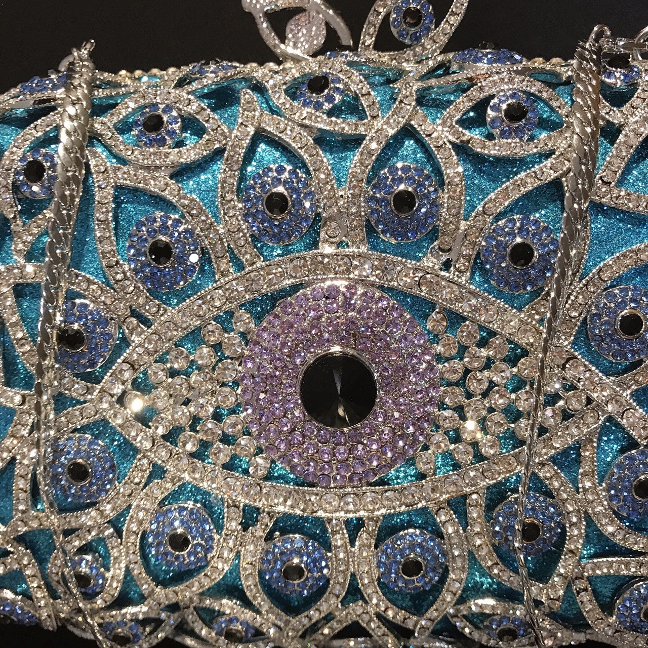 Bolsa de banquete de diamantes de ojos horizontales fuente transfronteriza bolsas de banquete de diamantes horizontales bolsas de mano de mujer