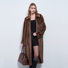 贵气仿水貂毛环保皮草加长款外套女冬季年轻款毛绒貂皮大衣2025新