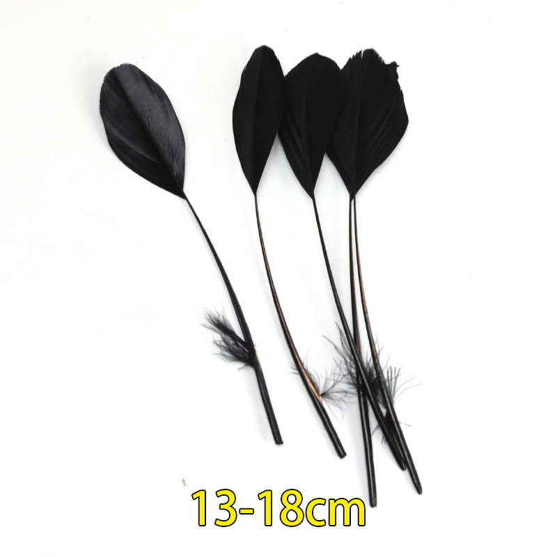 Plumas negras al por mayor diy materiales hechos a mano bolsas accesorios accesorios para niños jardín de infantes creativo curso de arte