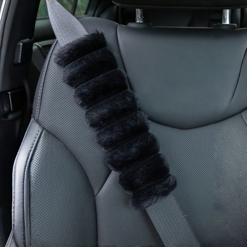 Plush Thickened – Qìchē Seat belt shoulder pad - black