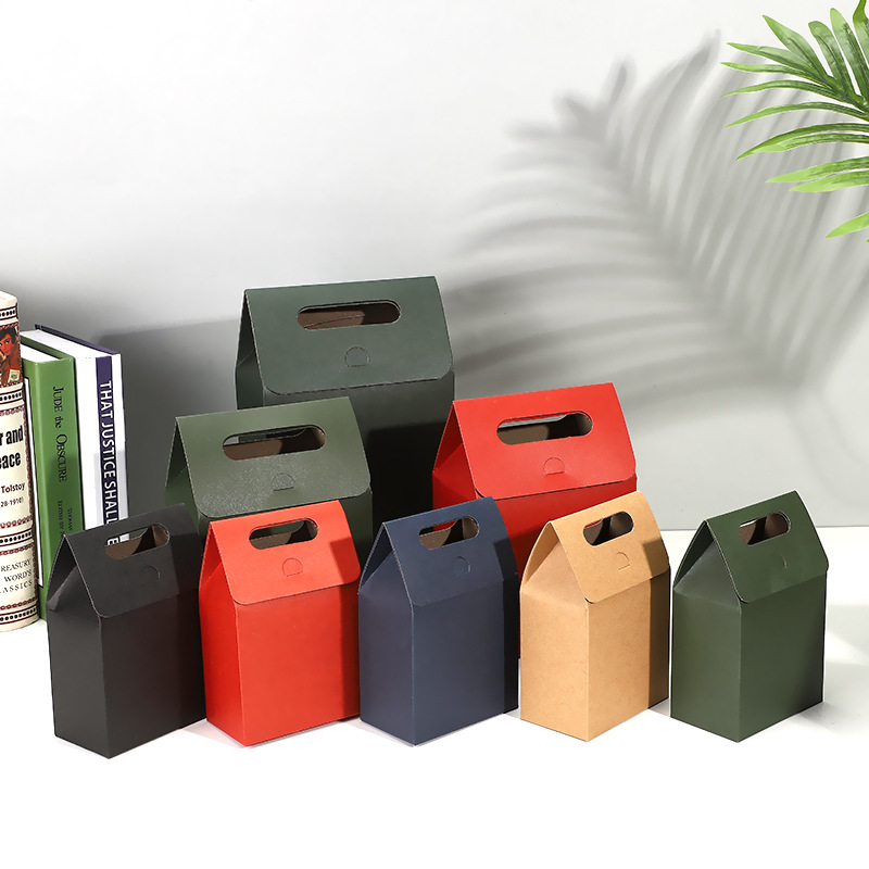 东南亚礼品包装手提式封口礼品盒纯色简约自立不开窗礼品袋礼物盒