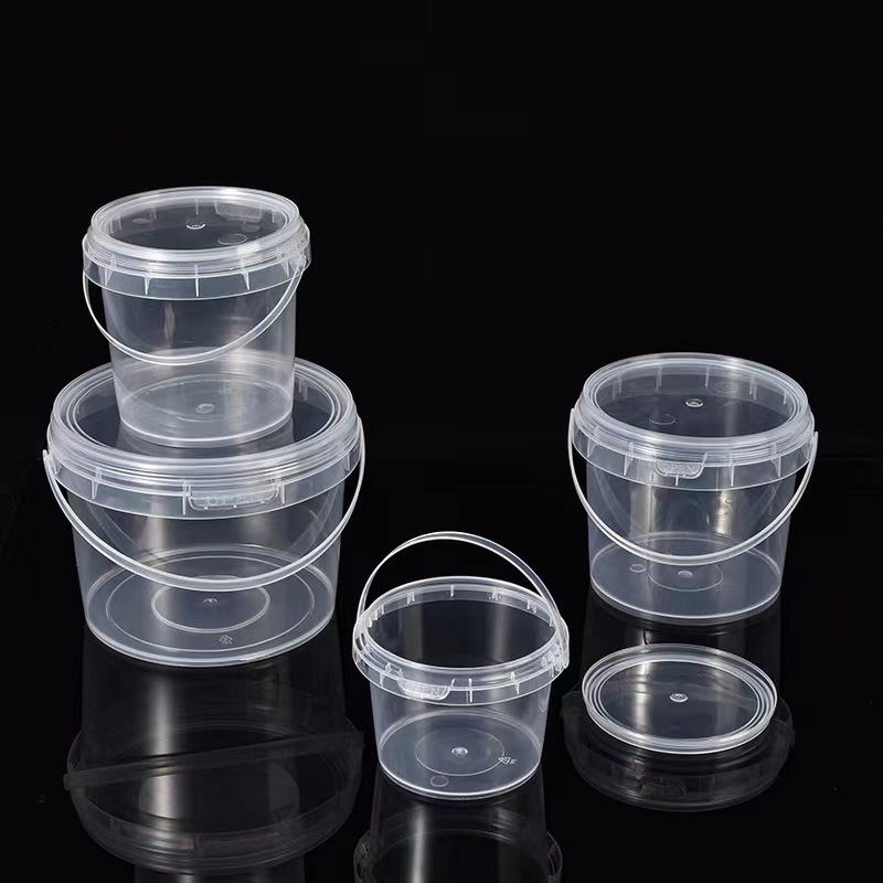 加厚圆形收纳桶塑料桶冻干食品桶商用玩具收纳储物桶密封透明小桶