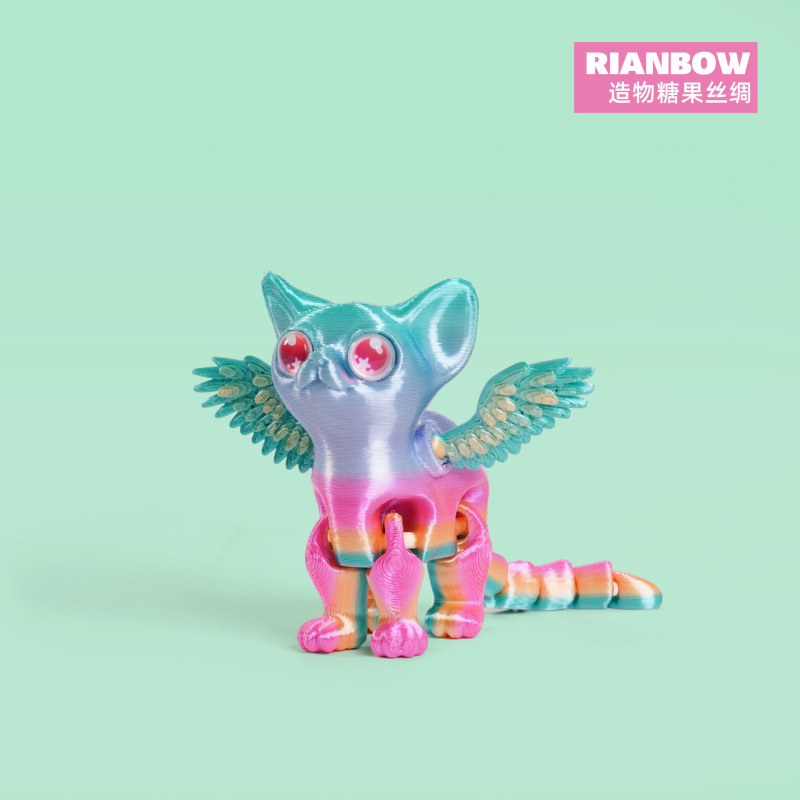 ハロウィン 3D プリントクロスボーダーホットスタイル天使悪魔猫子供のかわいいペットのおもちゃデスクトップ装飾品可動関節|undefined