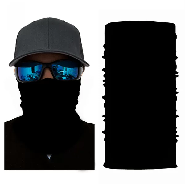 Xunhui Black Solid Color Magic Headscarf Seamless Cycling Face Mask Sun Protection Neck Gaiter Sports Bandana Versatile Trendy Brand