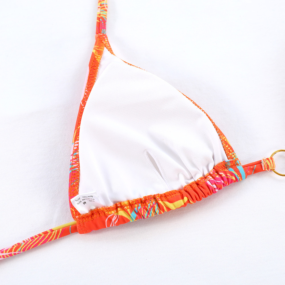 140g Weight Sexy Feel Of Sensation Mid Waist Panties Waist Bralette Bra Category Polyester Fabric Type 2 Pieces Set Quantity Swimming Pool Occasion Multicolor, Flower Pattern Women's Gender Women's Multicolor Flower 2 Pieces Set Bikinis Swimwear 19