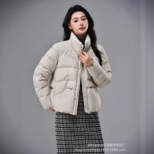 琪镌绘制白鸭绒羽绒服女装冬季新款轻薄时尚立领面包服外套潮7728