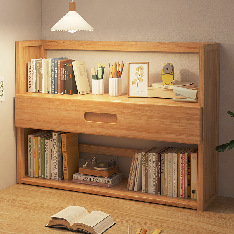 Window Sill Bookshelf Desktop Storage Rack Window Sill Balcony Book Storage Cabinet Multi-Layer Home Desk Natural Wood