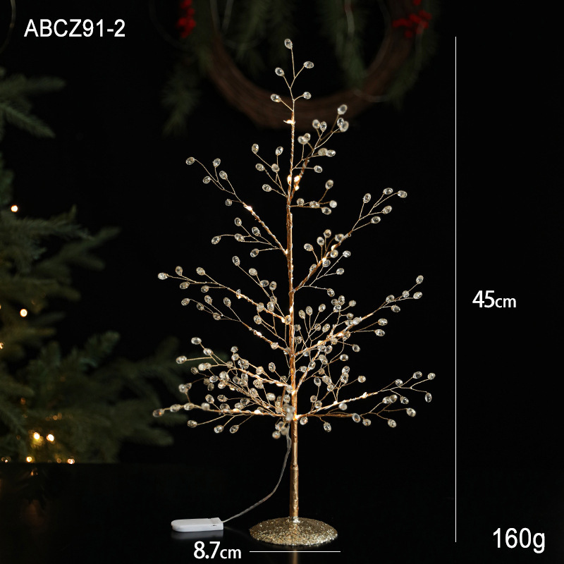 国境を越えたアクリル水晶クリスマスツリー藤条花輪飾り真珠挿し木ショーウインドーのデスクトップ装飾卸売り|undefined