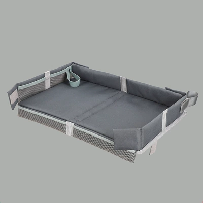 travel children's airplane footrest Oxford: Chair back anti-kick pad - tray-bag-gray