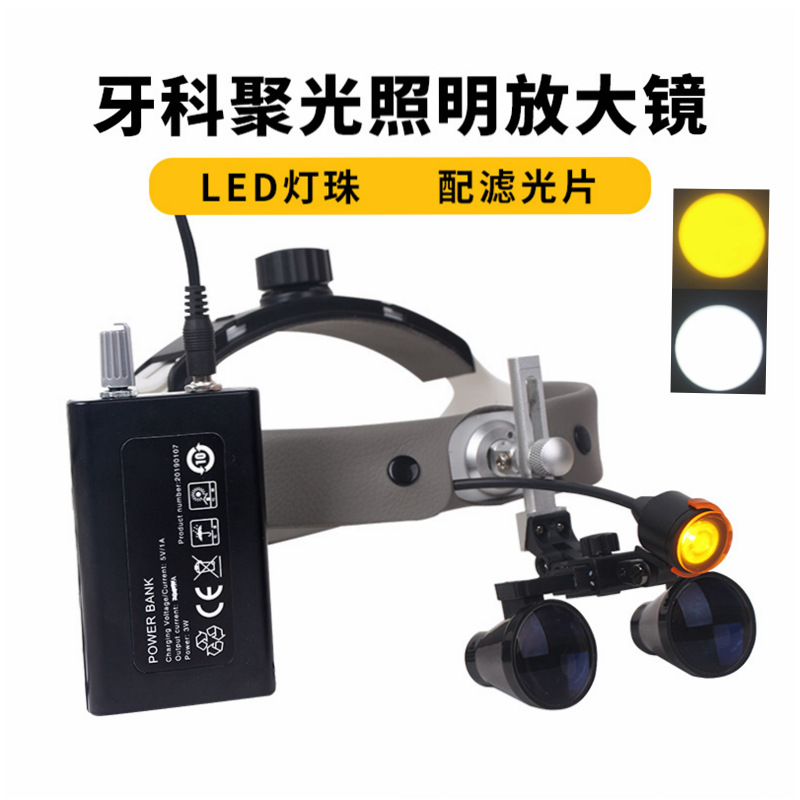 牙科放大镜头灯口腔放大镜外科医用耳鼻喉检查手术送滤光片眼镜式