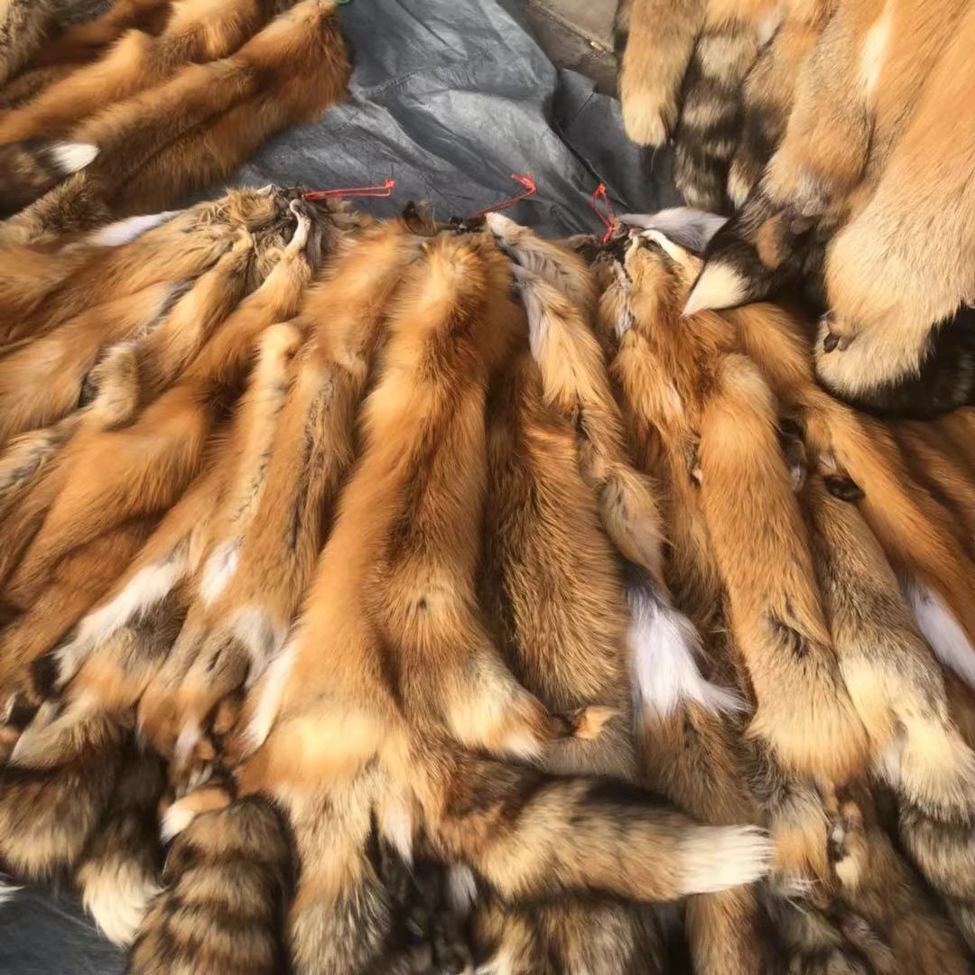 工厂批发裘皮原材料 狐狸皮张 蓝狐皮子白狐狸熟皮红狐银狐貉子皮