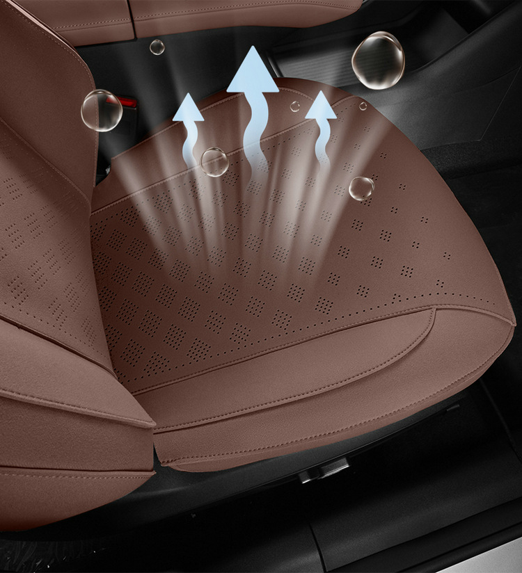 Changan Qiyuan A07 Special Car Seat Cover, Four-Season Universal Seat Cushion, Suede Leather Seat Cushion, Ventilated and Breathable Seat Cover