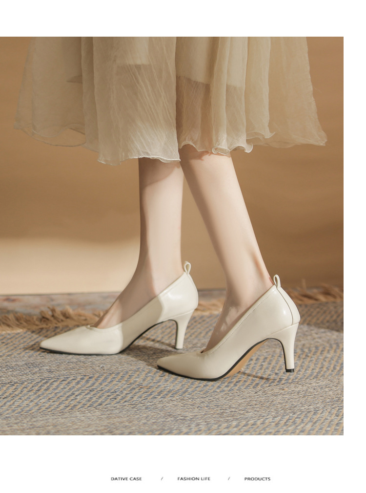 Giày cao gót mũi nhọn miệng nông Jingang ZX60001 – giày stiletto đa năng xuân thu 2025 — màu đen chi tiết 8
