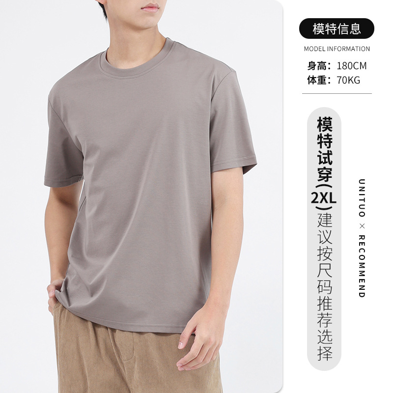 Unico ropa de hombre camiseta de manga corta de hombre camiseta de cuello redondo suelta coreana camiseta de base blanca para hombres de verano en color sólido