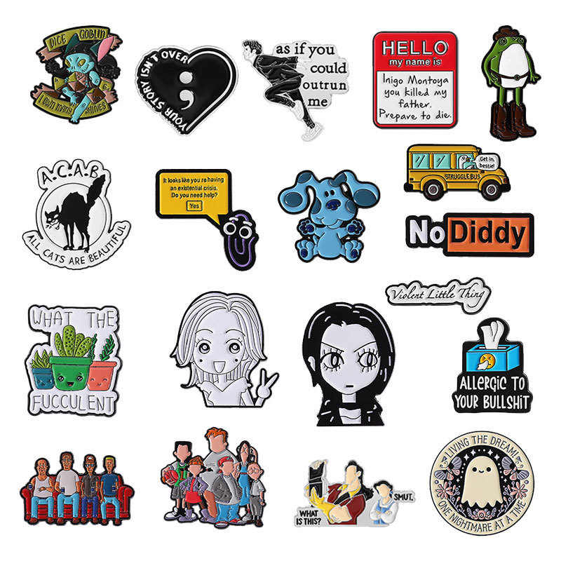 Creative Badge Set Series English Pin Accessories Versatile Personalized Combination Multi-Style Metal Brooch