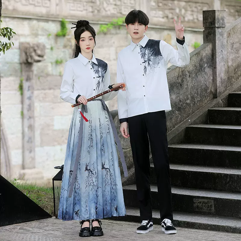 2024新中式套装中国风复古裙班服汉元秋冬长袖校服